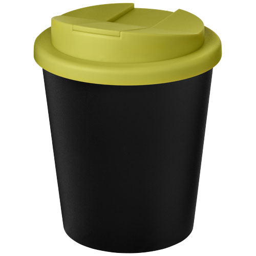 Gobelet recyclé personnalisé Espresso Eco 250 ml anti-déversement Americano® Noir et Citron vert
